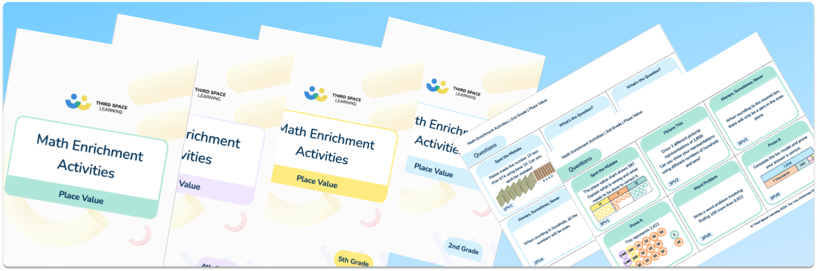 Place Value Math Enrichment Activities Grades 2 to 5 Pack